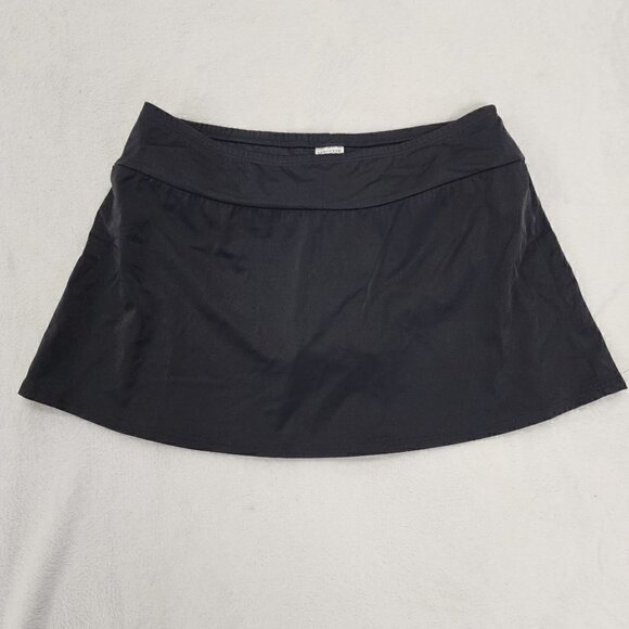Land's End Plus Size Black Swim Mini Skirt 16 - Picture 1 of 4